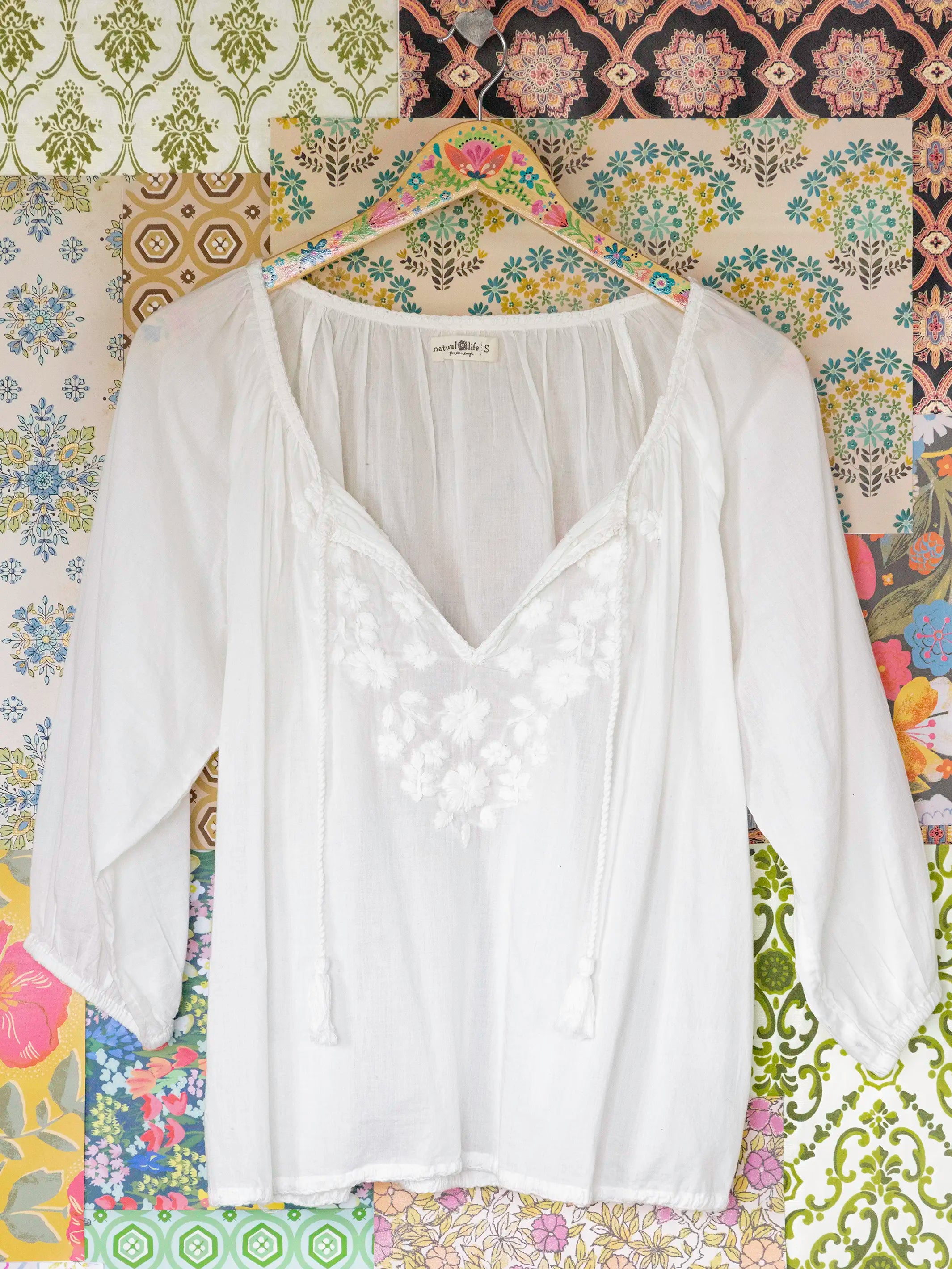 Christy Embroidered Cotton Blouse - Ivory