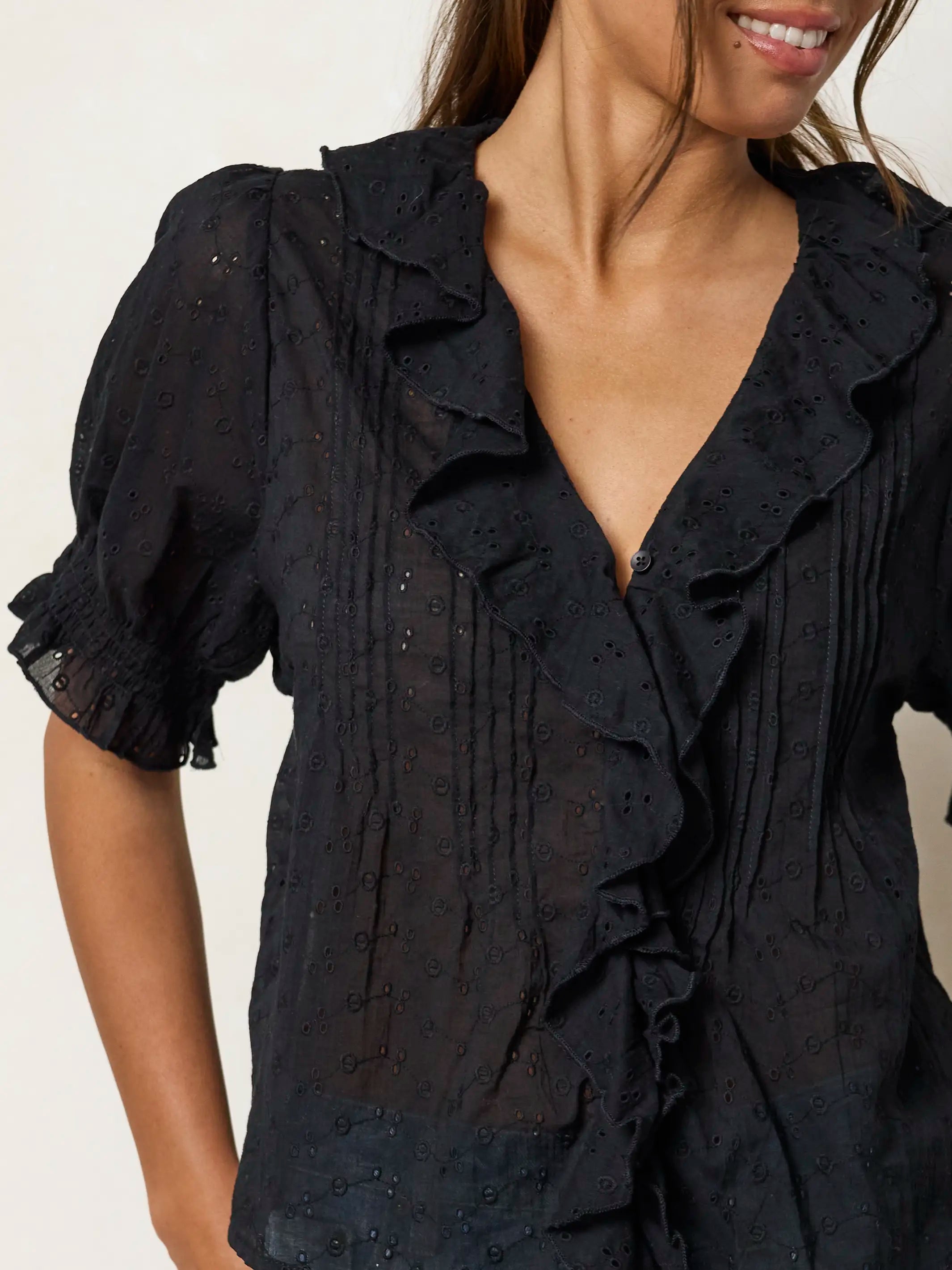 My Favorite Cotton Top - Black Eyelet