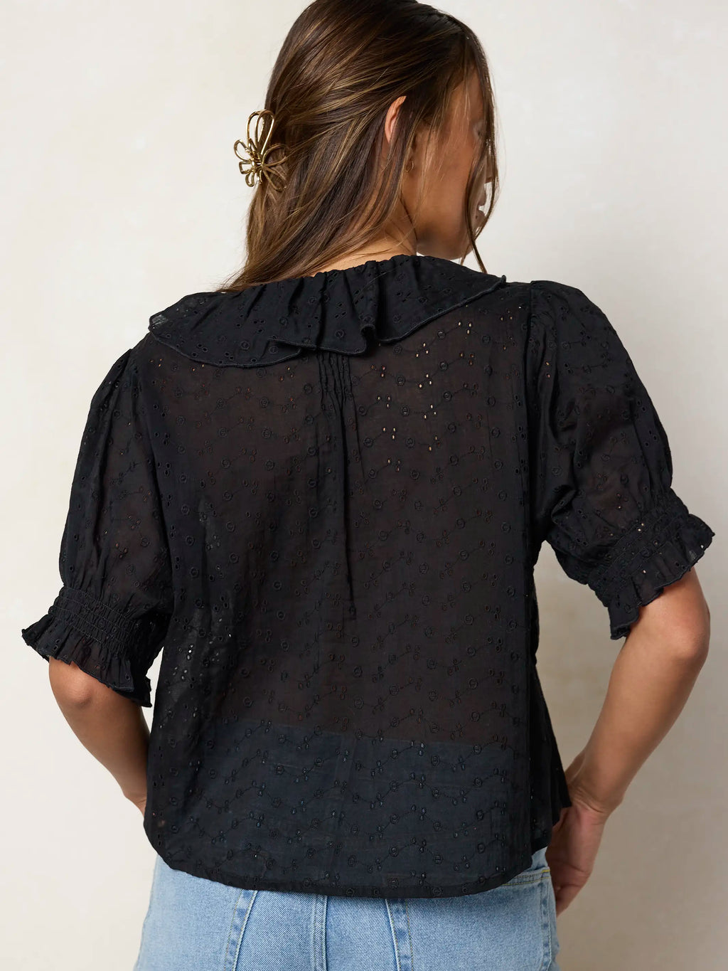My Favorite Cotton Top - Black Eyelet