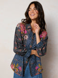 Barcelona Cotton Button Down - English Garden Charcoal