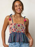 Gracie Smocked Top - Multicolored Folk Stripes
