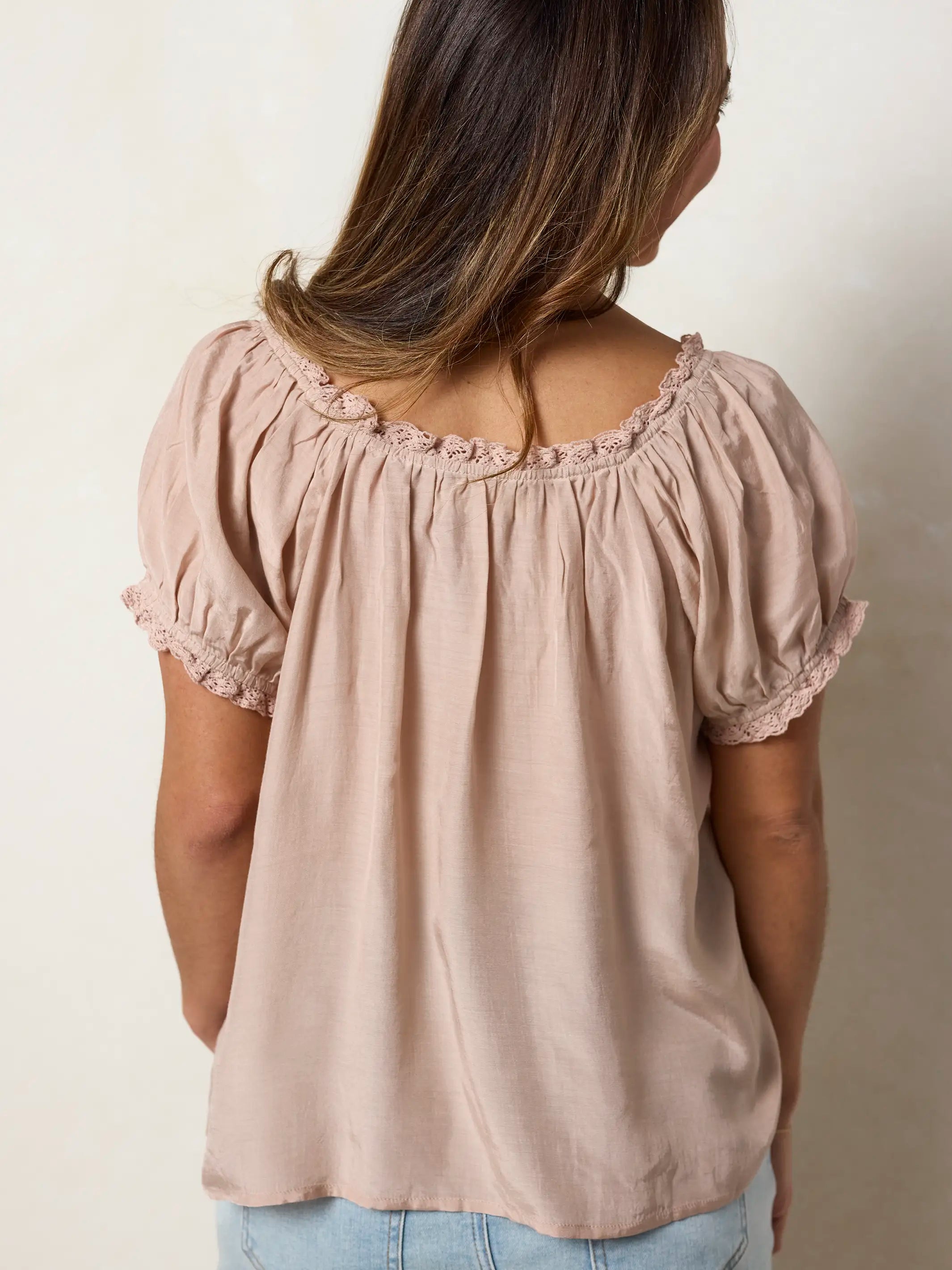 Sweet Nothings Embroidered Top - Light Pink