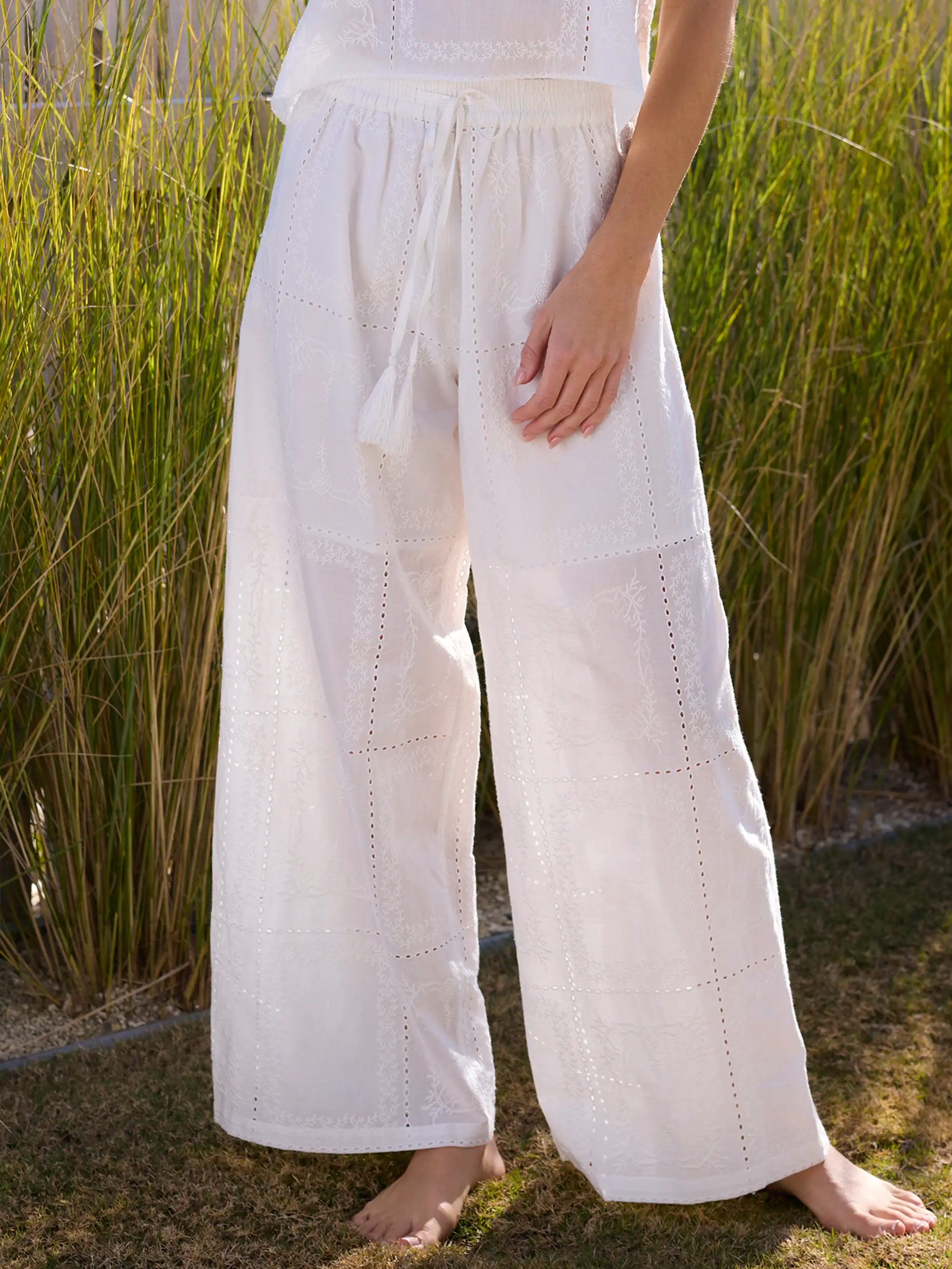 Ada Cotton Pants - White