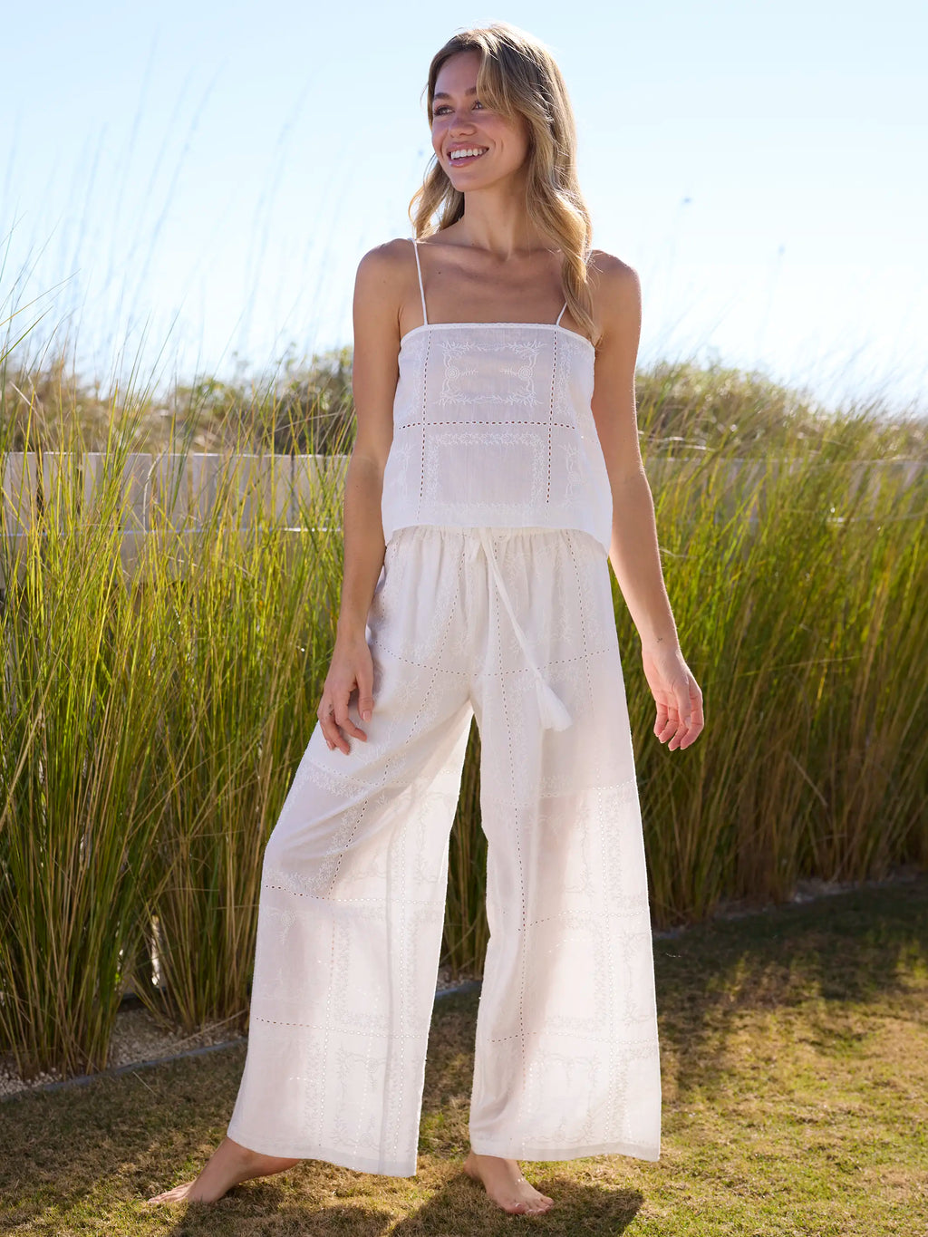 Ada Cotton Pants - White