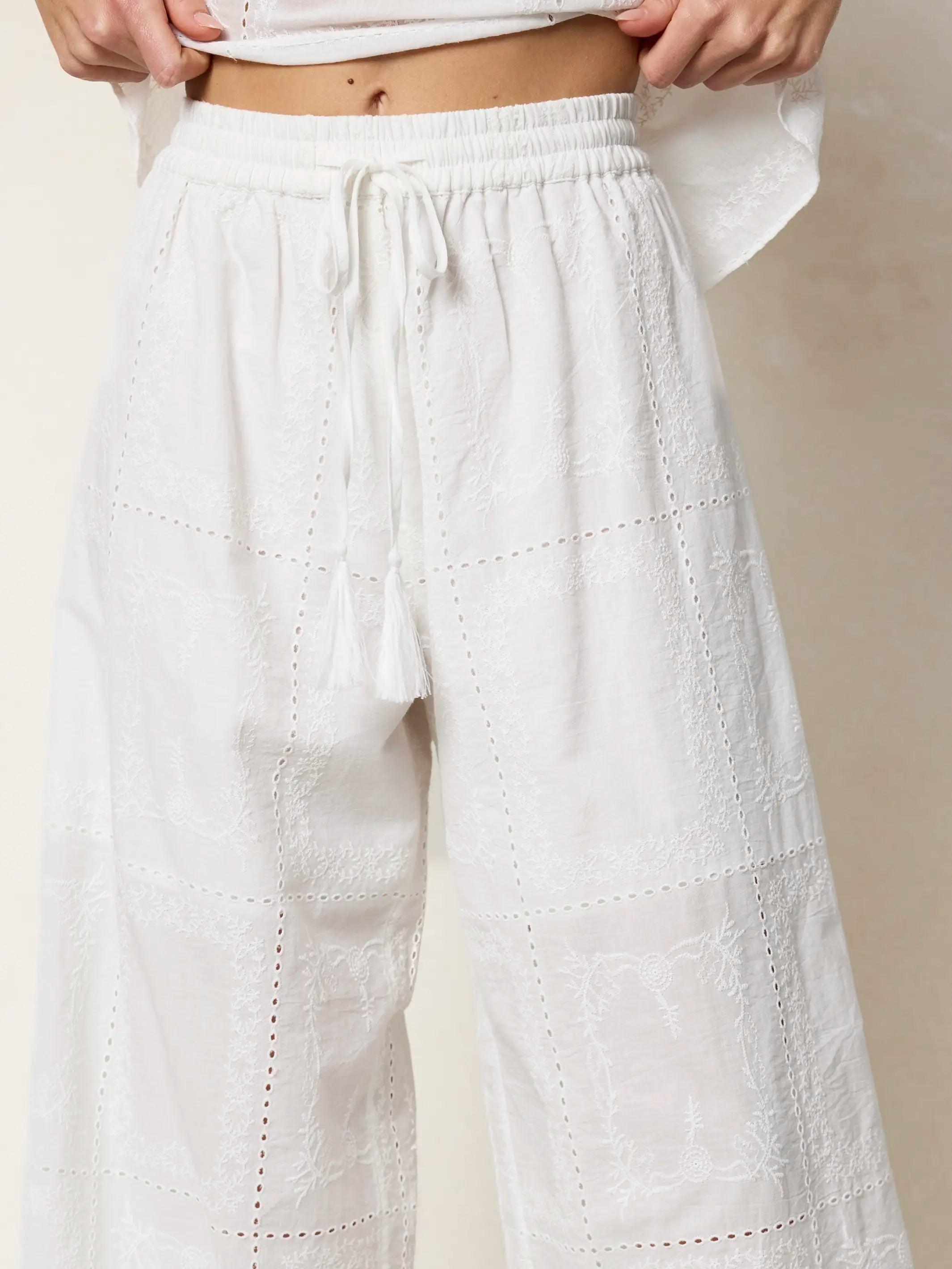 Ada Cotton Pants - White