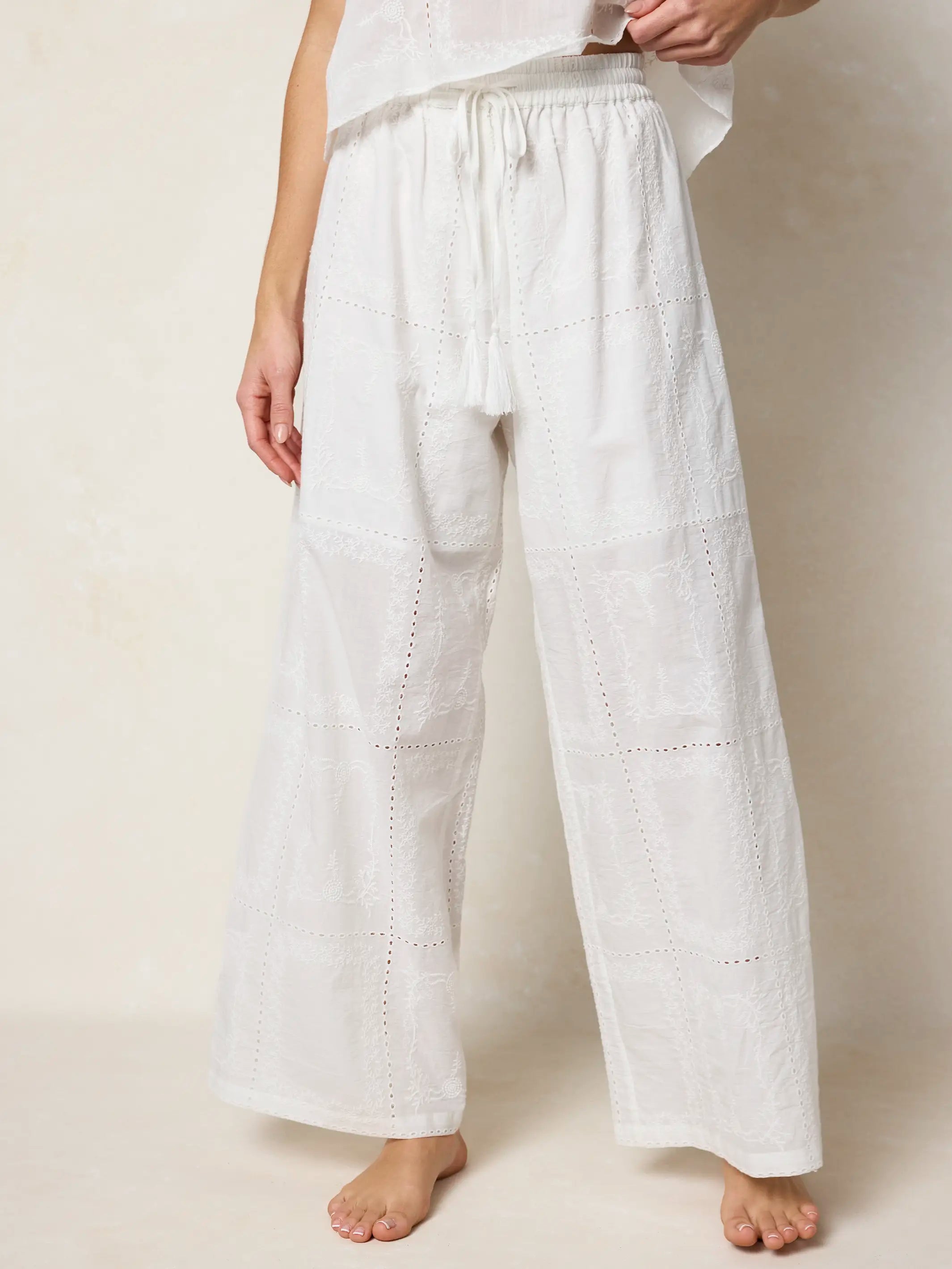 Ada Cotton Pants - White