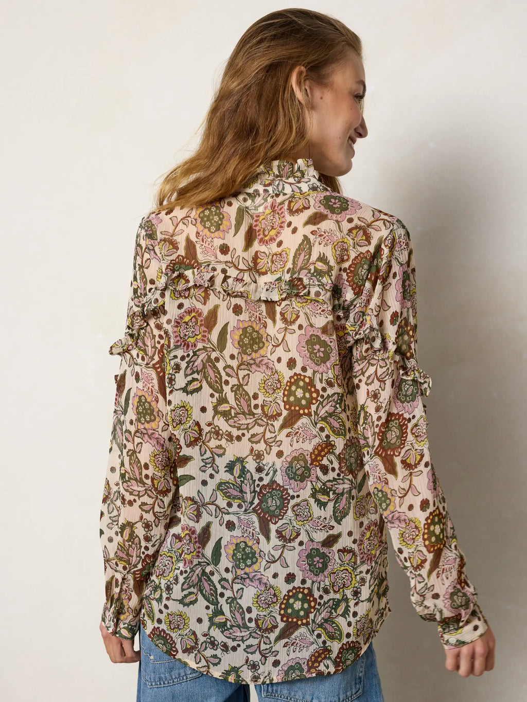 Darla Sheer Blouse - Pod Floral Mauve
