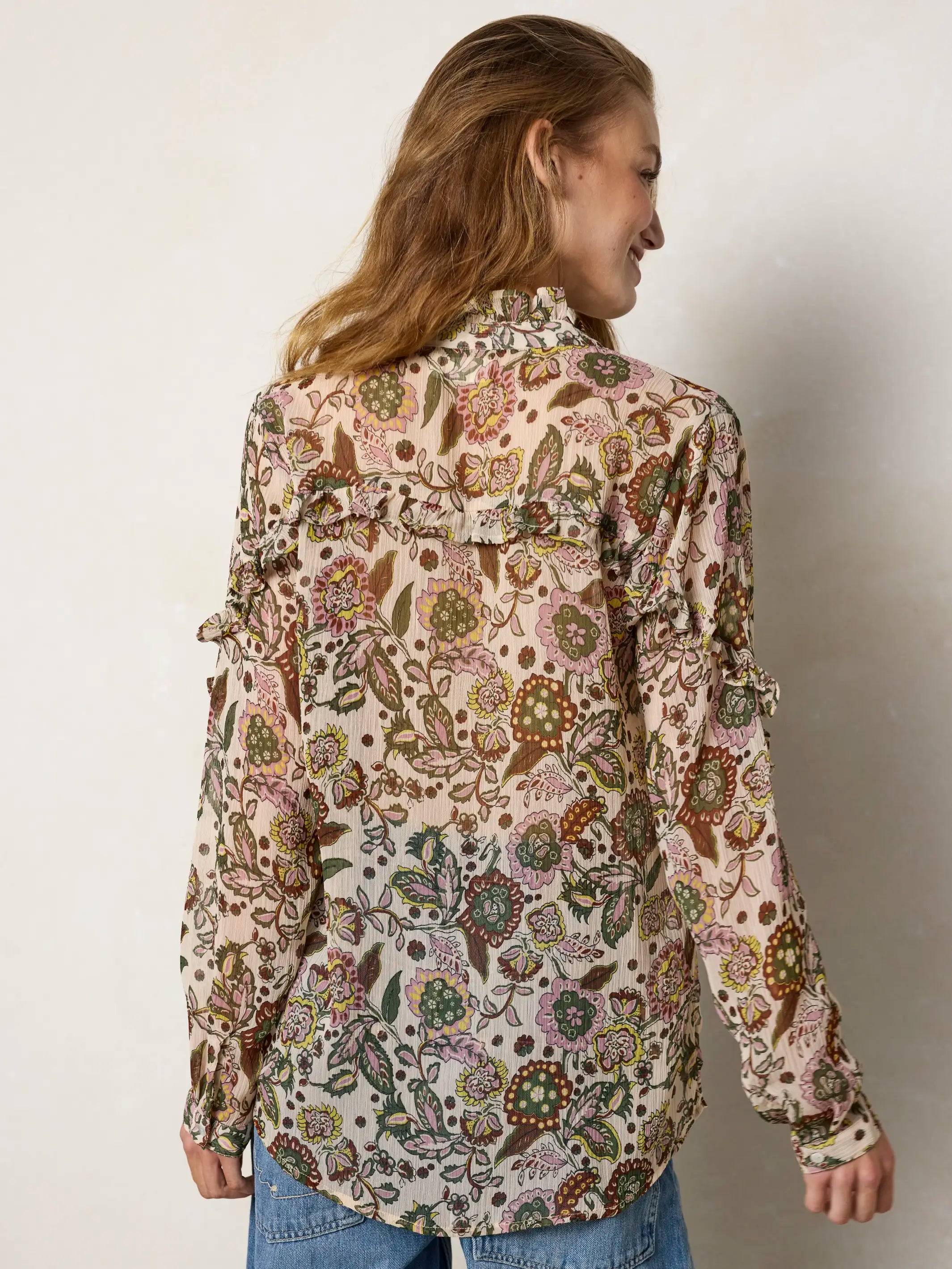 Darla Sheer Blouse - Pod Floral Mauve