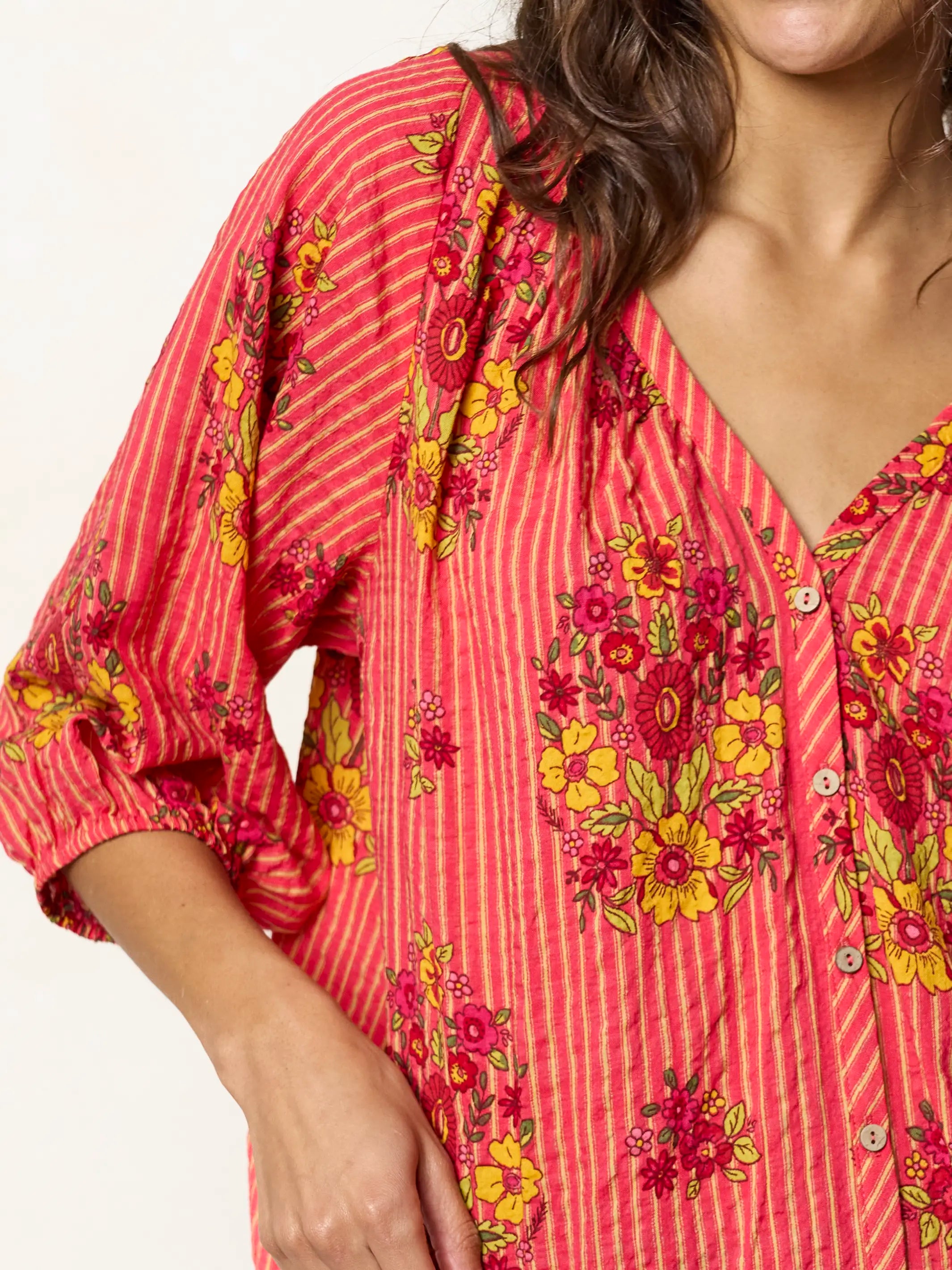 Abby Blouse - Jaipur Stripe Pink