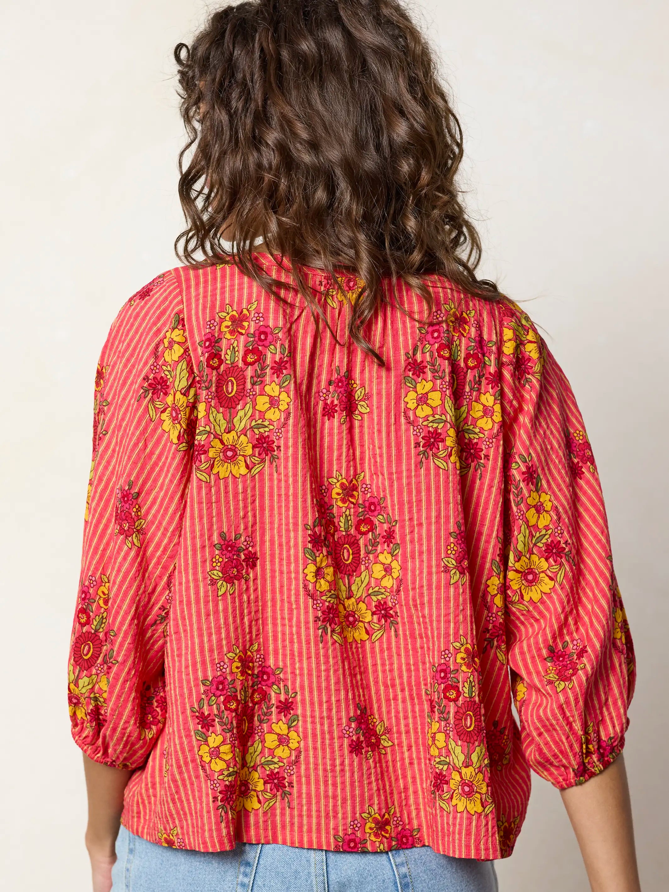 Abby Blouse - Jaipur Stripe Pink