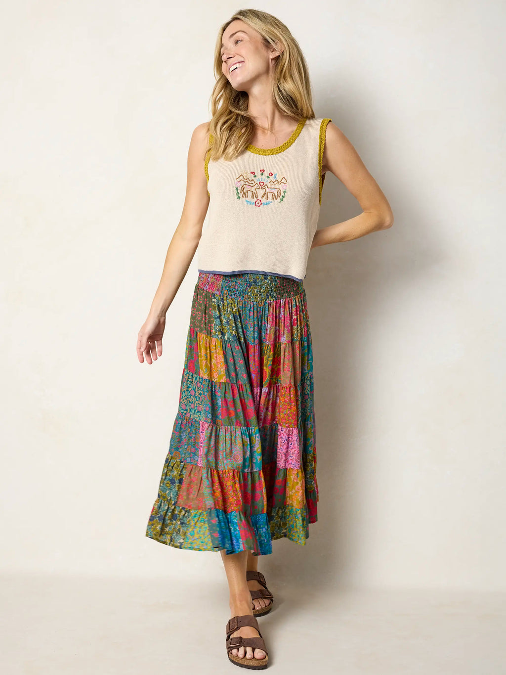 Beaded Sweater Tank - Horses