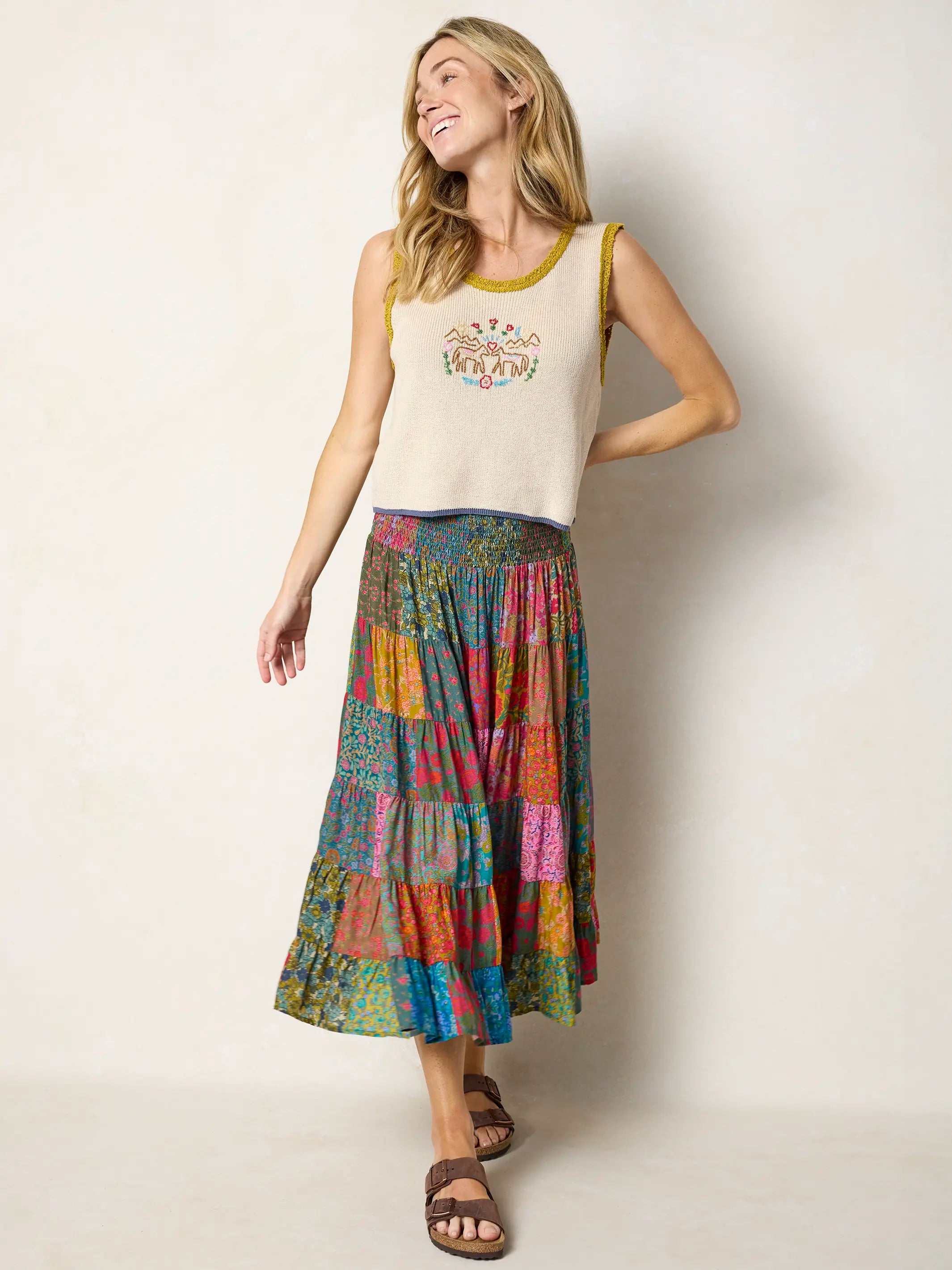 Beaded Sweater Tank - Horses