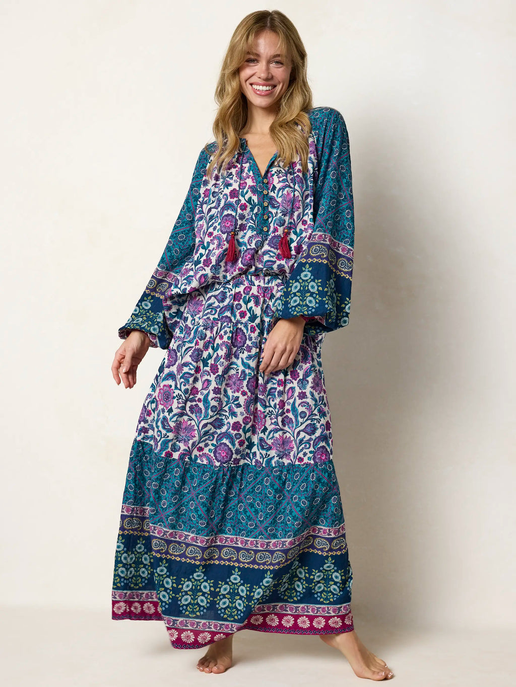 Camille Top - Purple Sunnyfield Floral