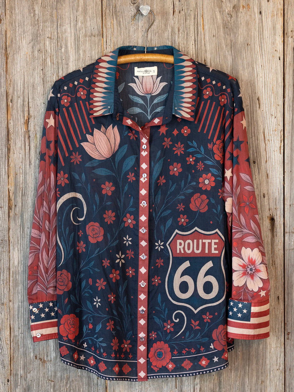 Barcelona Cotton Button Down - American Flag