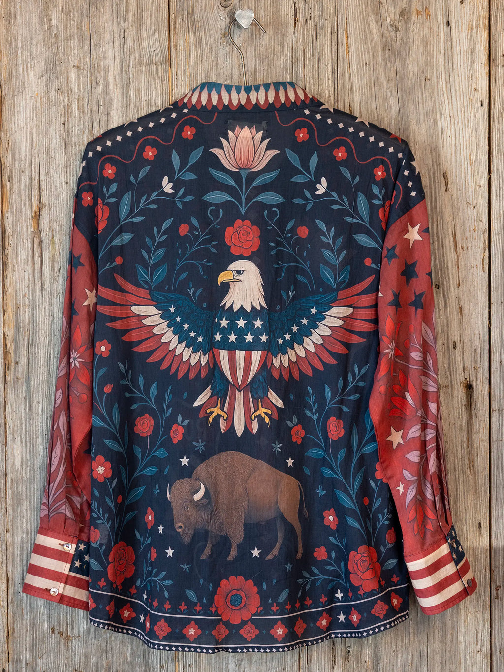 Barcelona Cotton Button Down - American Flag