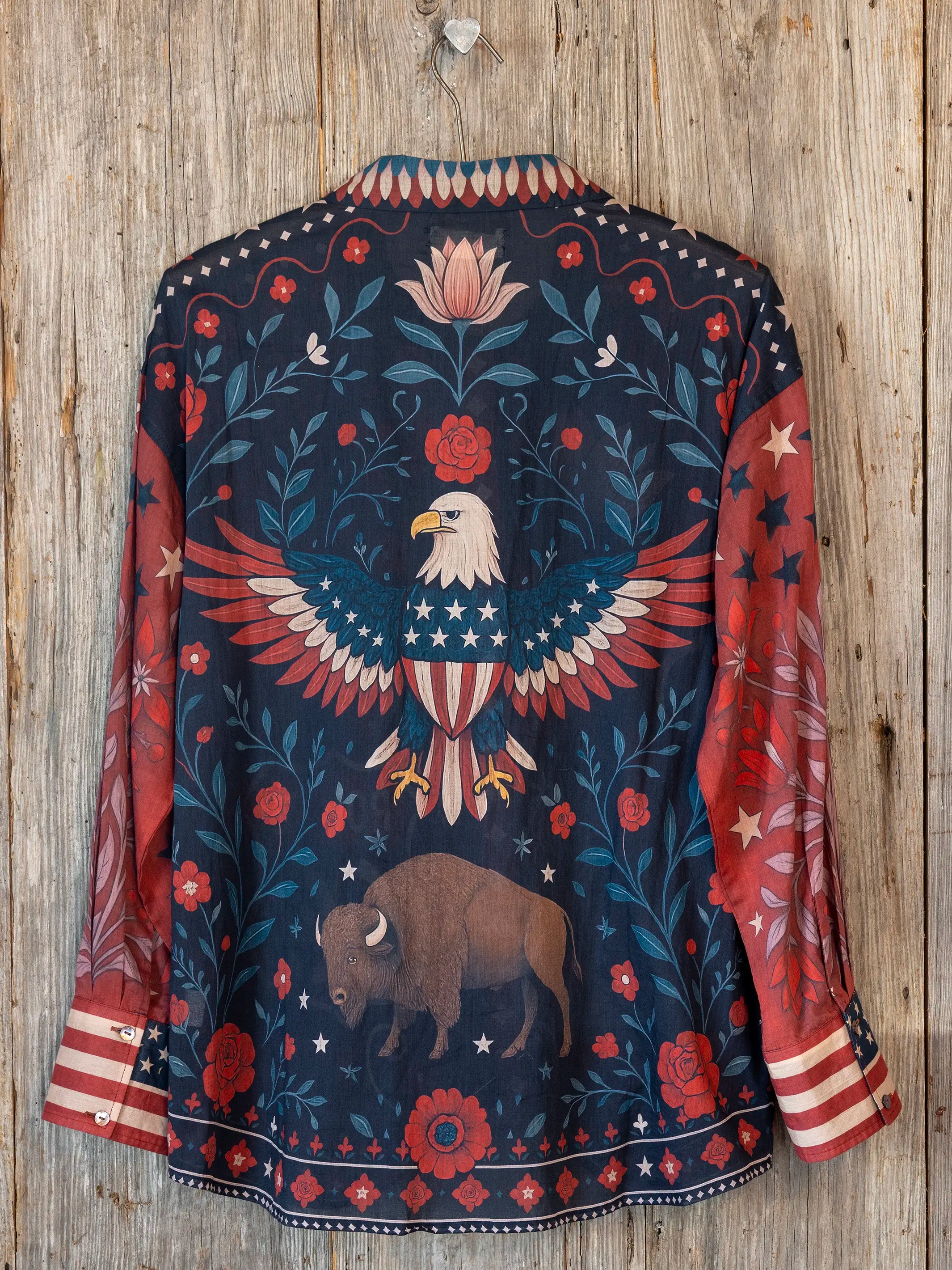 Barcelona Cotton Button Down - American Flag