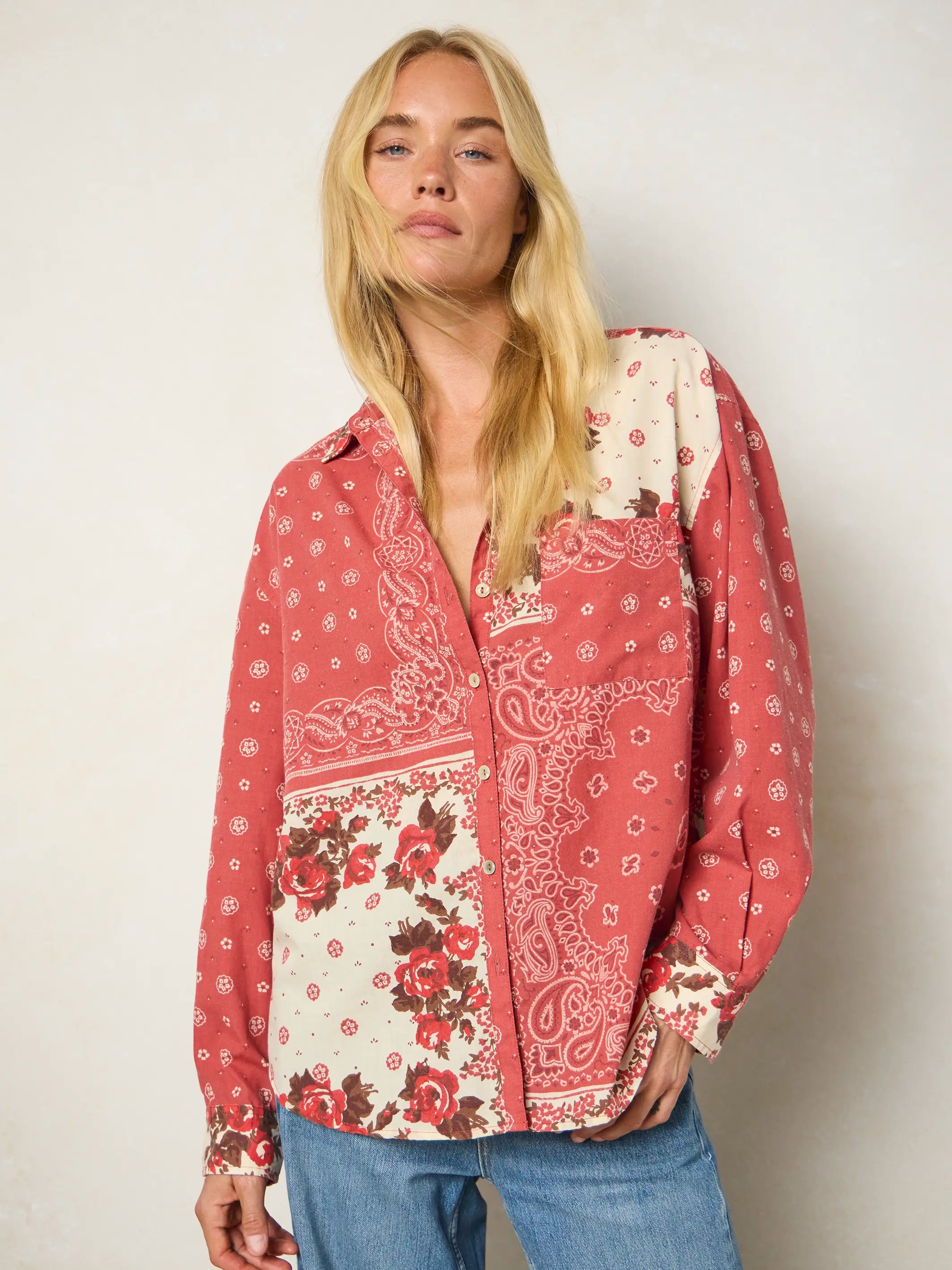 Lived In Button Down - Western Handkerchief Brick