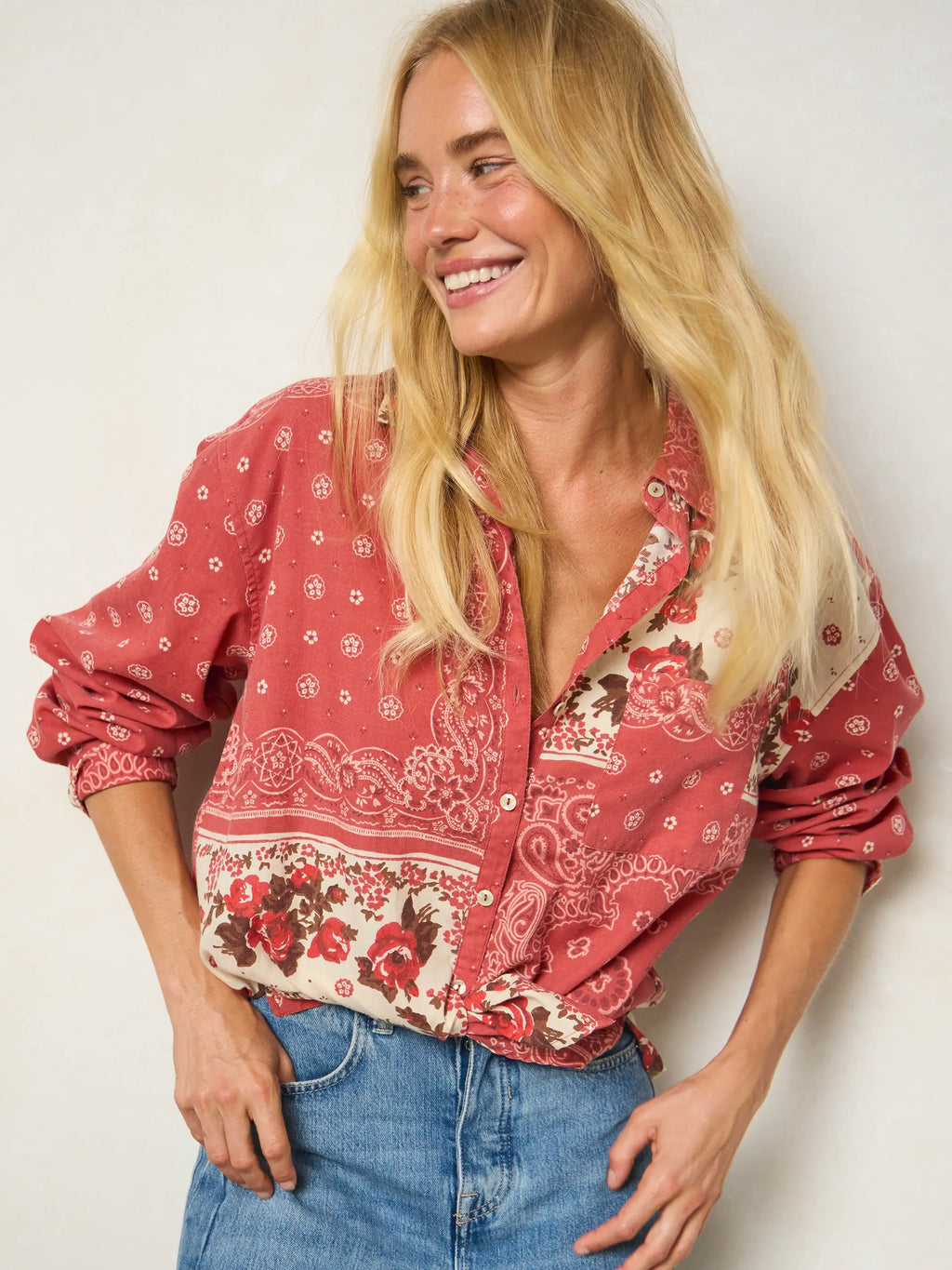 Lived In Button Down - Western Handkerchief Brick