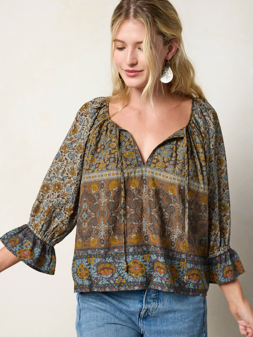 Magnolia Top - Jaipur Flora Brown