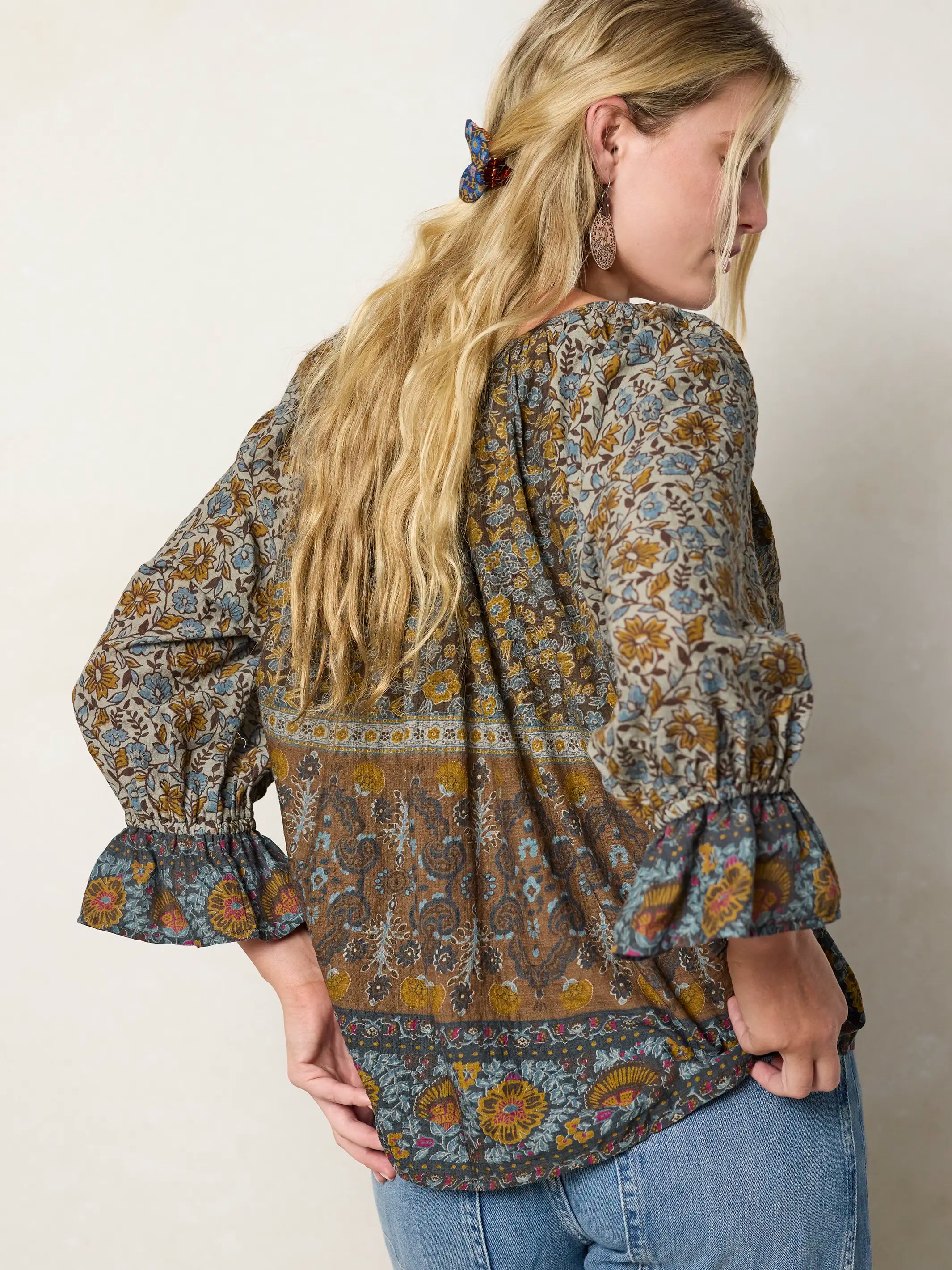 Magnolia Top - Jaipur Flora Brown