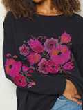 Aida Embroidered Thermal - Cross Stitch Black