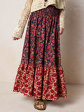 Flora Convertible Cotton Maxi Skirt - Ornate Paisley Navy