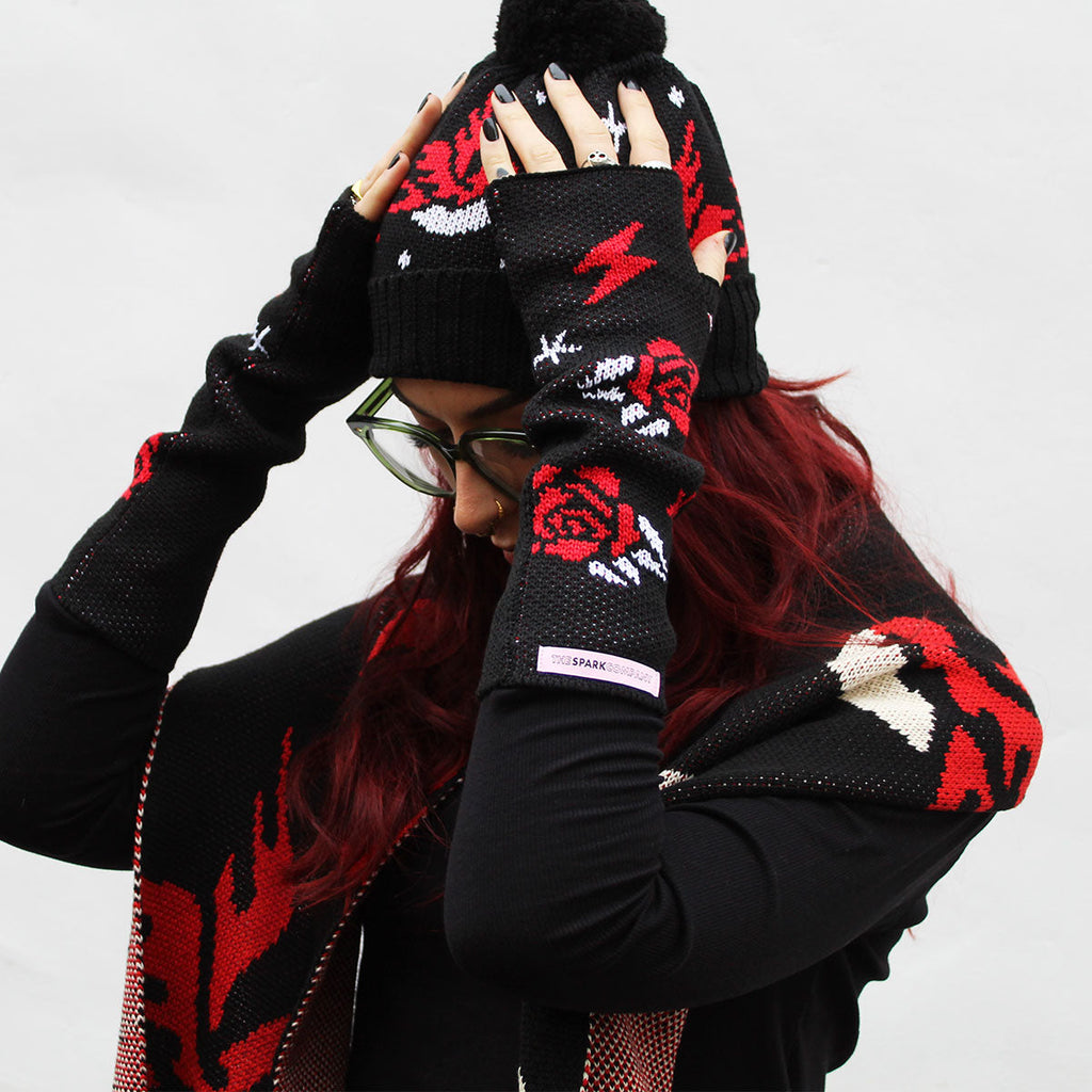 Tattoo Fingerless Wrist Warmers