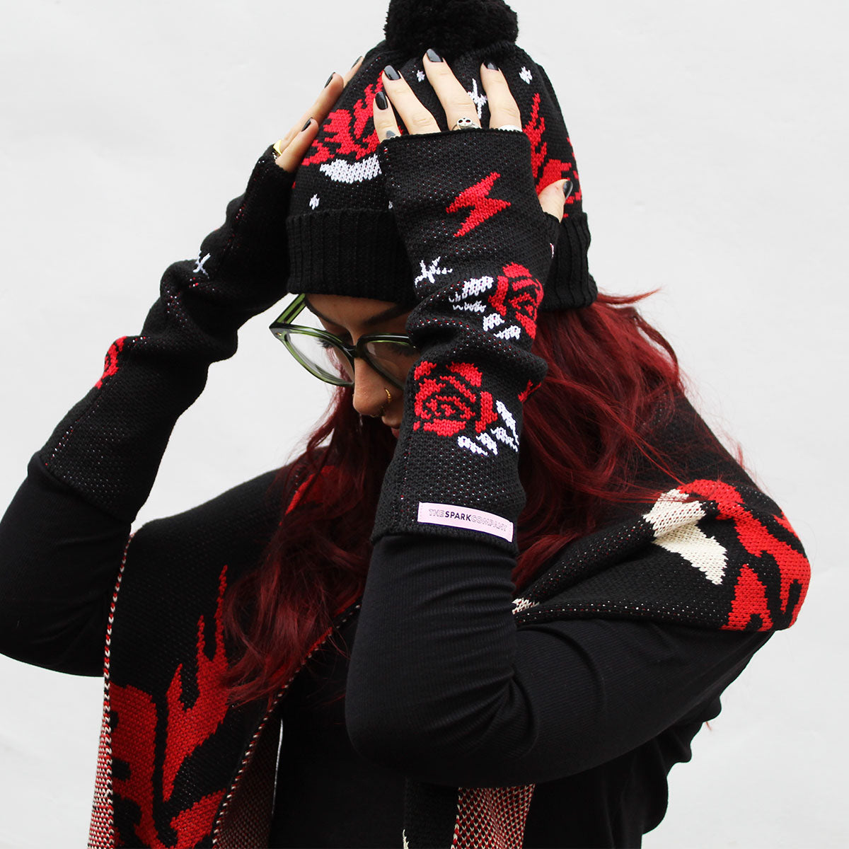 Tattoo Fingerless Wrist Warmers