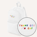 Thank God I'm Gay Embroidered Mini Backpack
