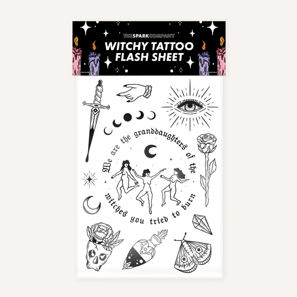 Witchy Tattoo Transfer Sheet