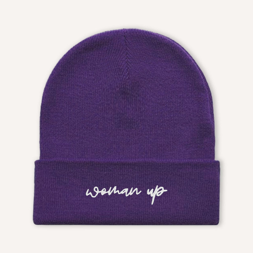 Woman Up Embroidered Beanie Hat