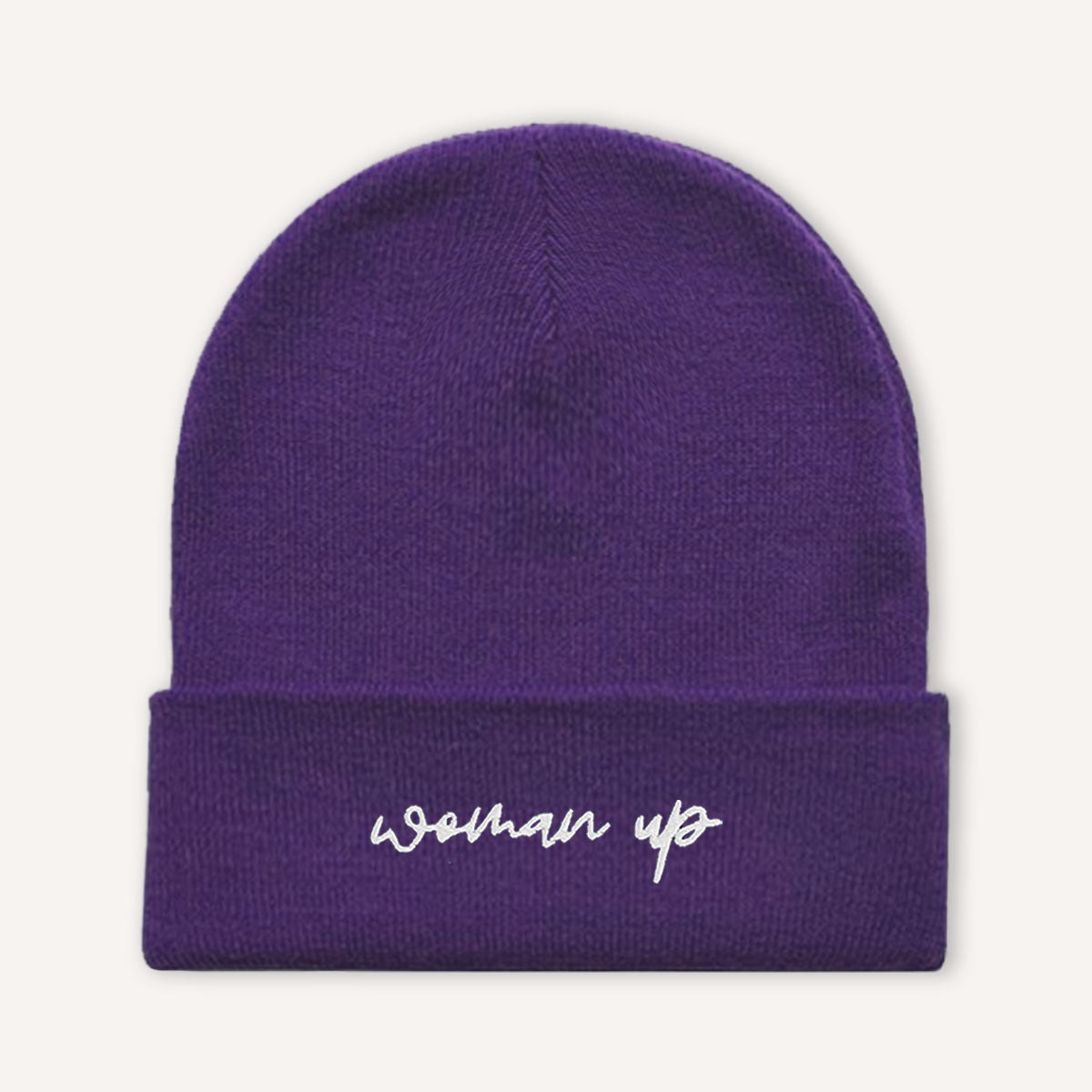 Woman Up Embroidered Beanie Hat
