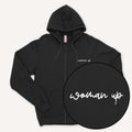 Woman Up Embroidered Detail Zipped Hoodie