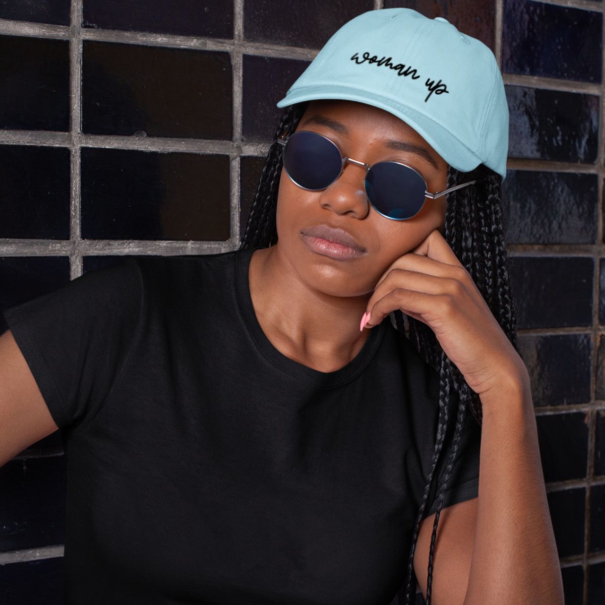 Woman Up Embroidered Mom Cap