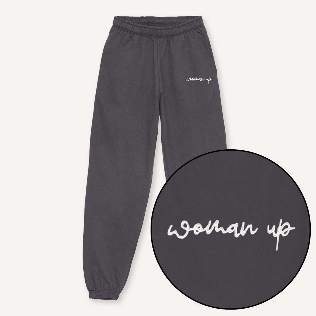 Woman Up Embroidery Detail Joggers