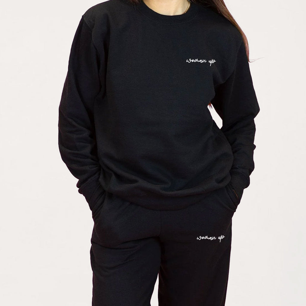 Woman Up Embroidery Detail Sweatshirt