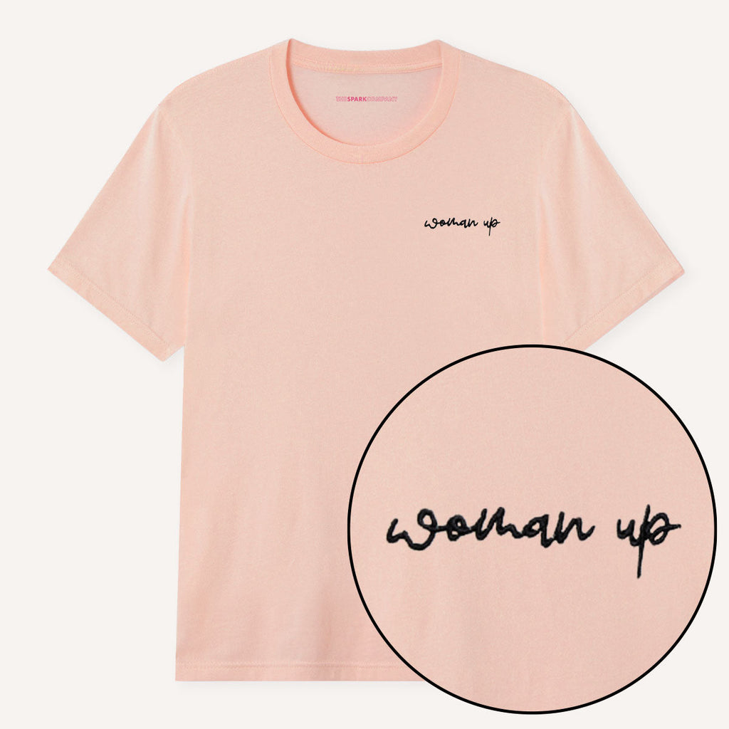 Woman Up Embroidery Detail T-Shirt