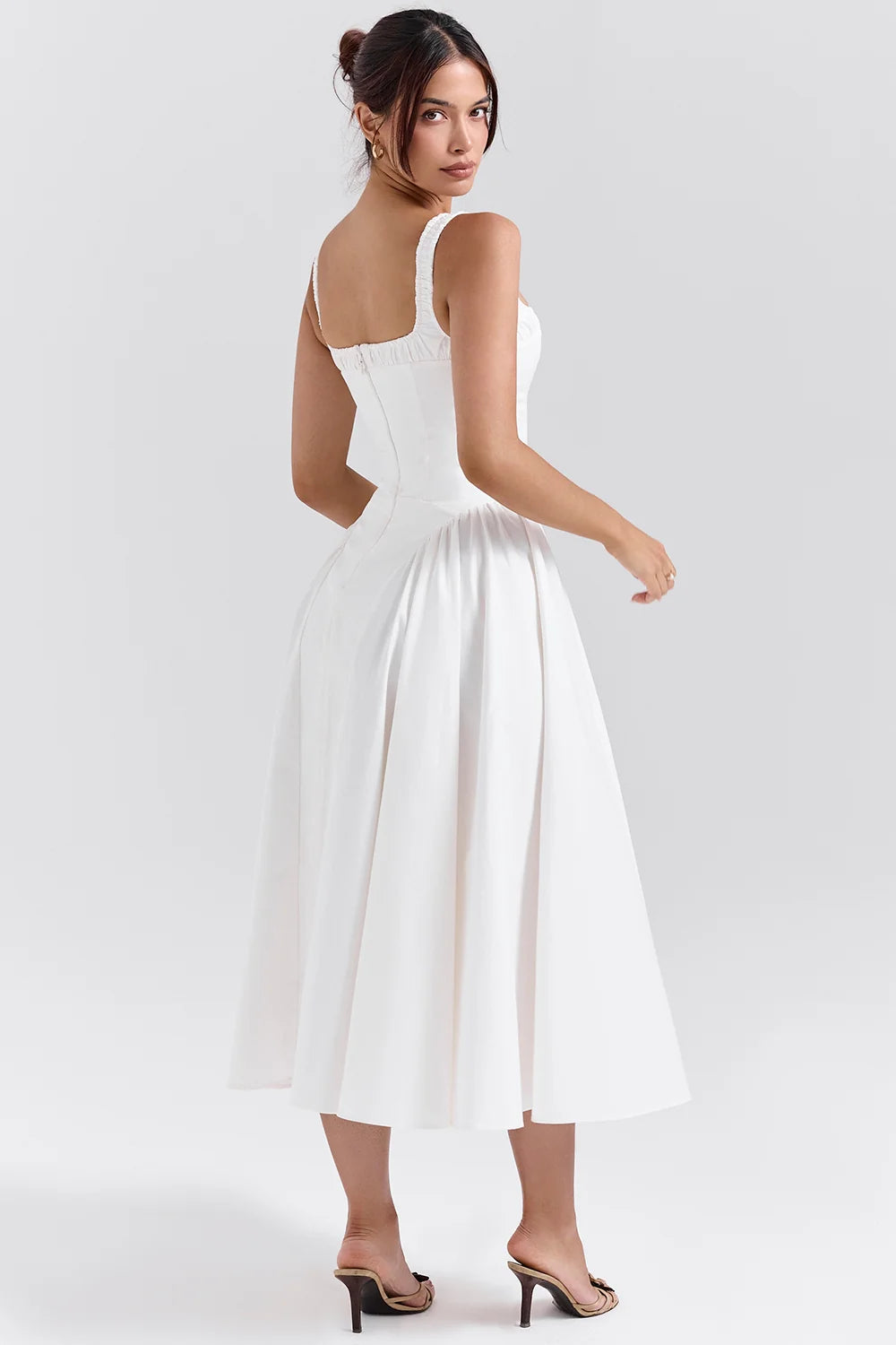 White Cotton Midi Sundress