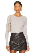Silk Knit Long Sleeve Tuck Top