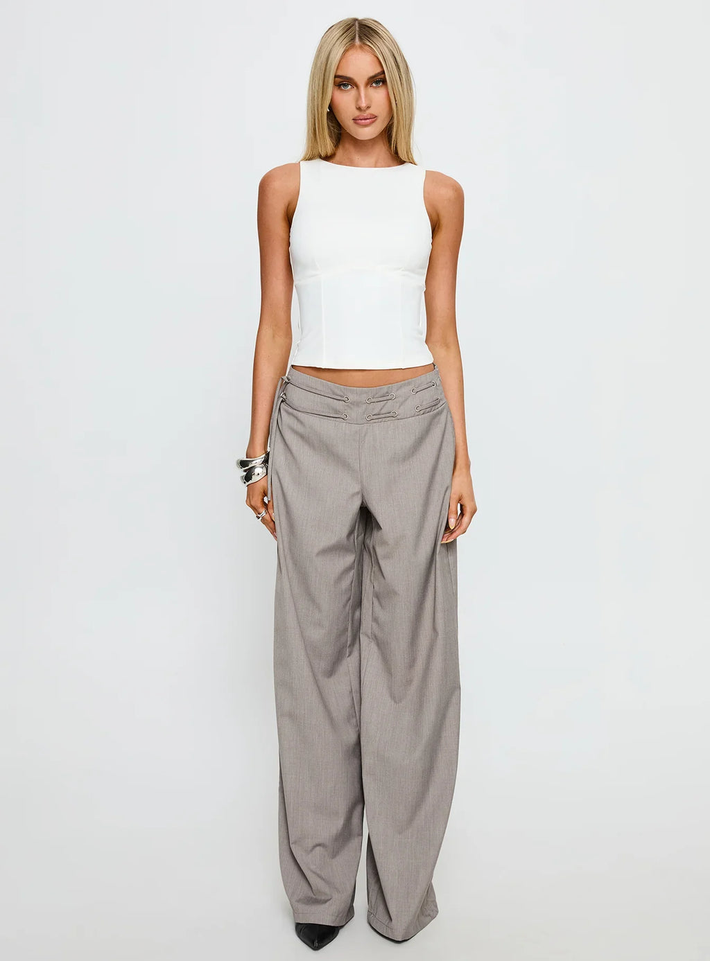 Georgetta Bust Detail Cami Top White