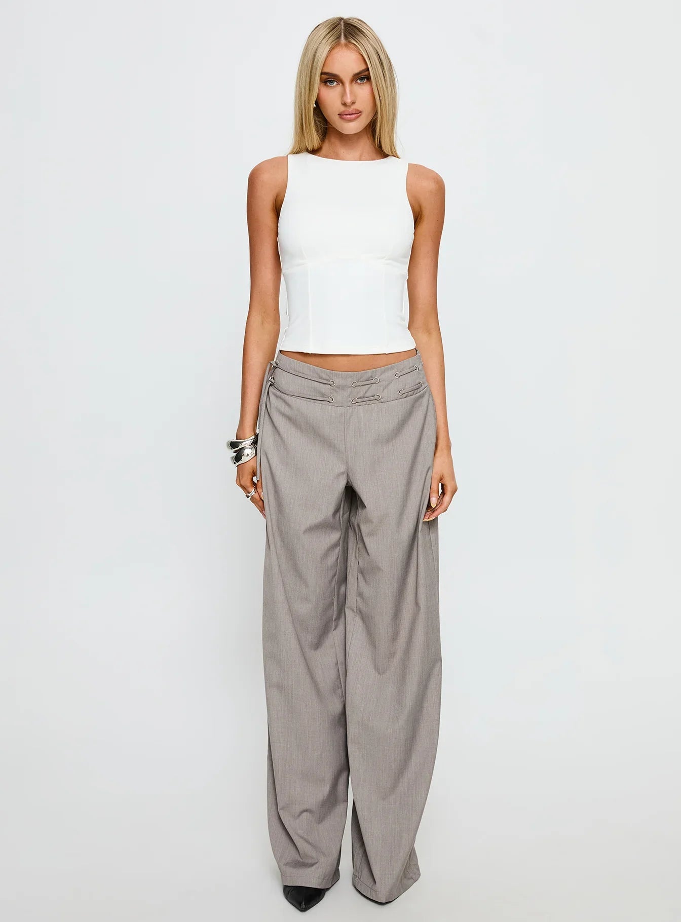Georgetta Bust Detail Cami Top White