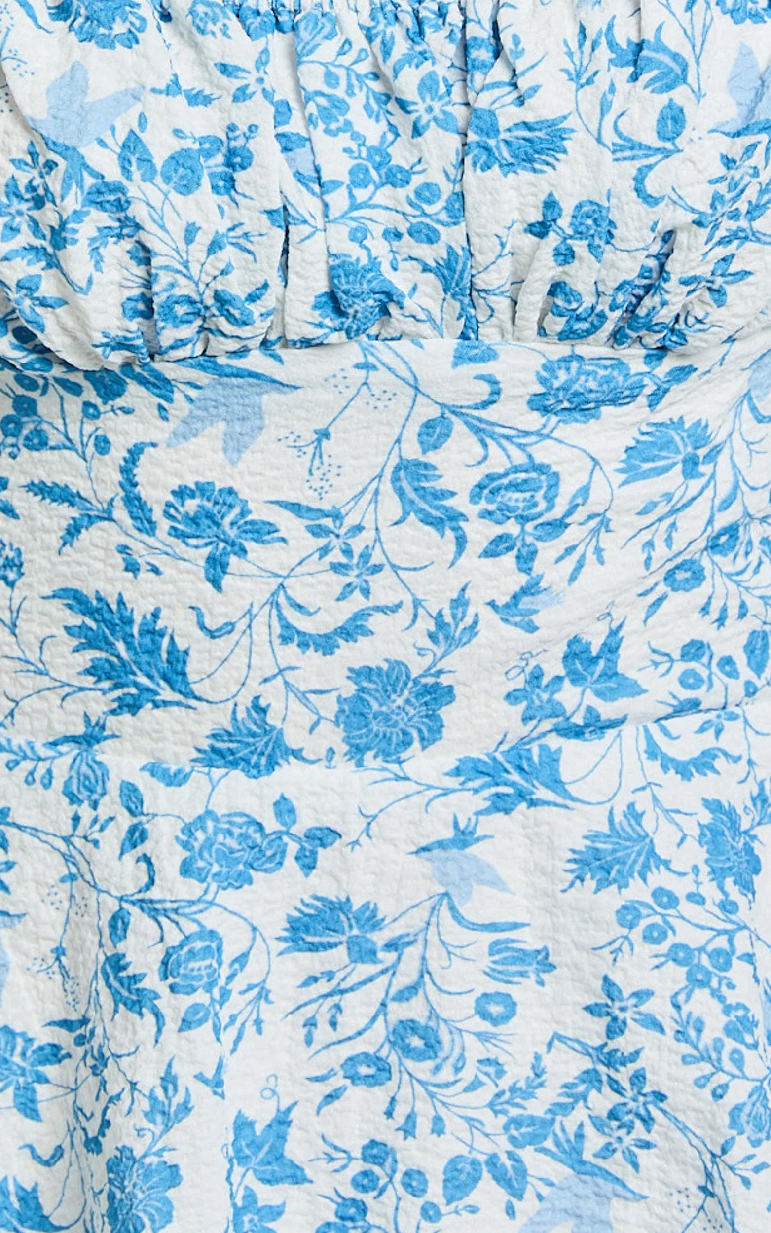 Wendy Midi Dress - Sweetheart Long Sleeve Layered Dress in Blue Floral