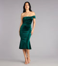 Velvet Dream One Shoulder Midi Dress