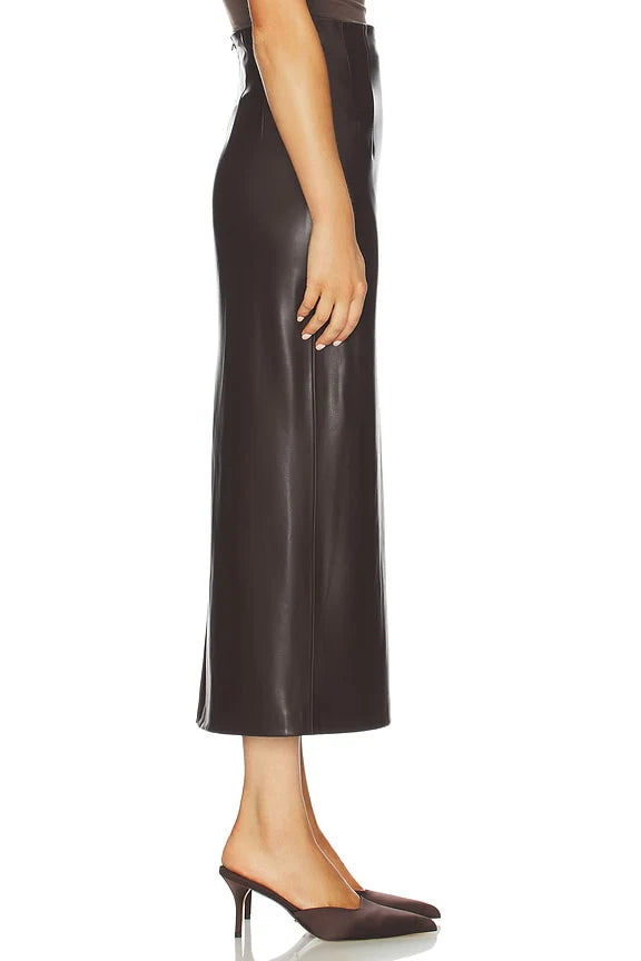 Leather Hi-waist Curve Skirt