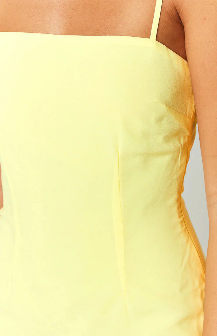 Karmic Yellow Chiffon Maxi Dress