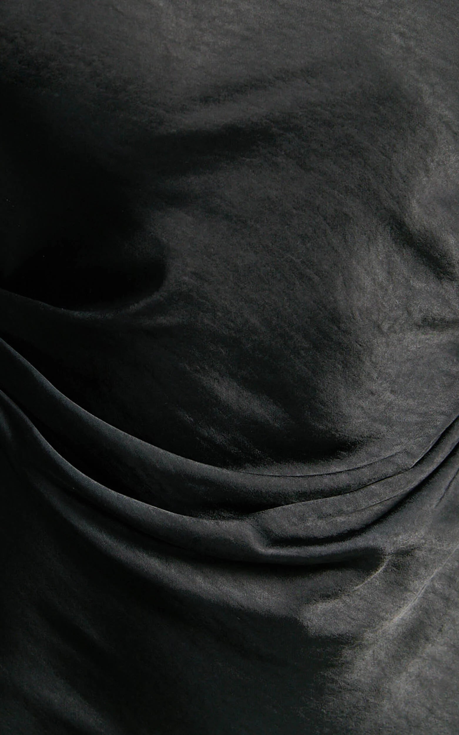 Arriana Midi Dress - Long Sleeve Cowl Back Satin Dress in Black
