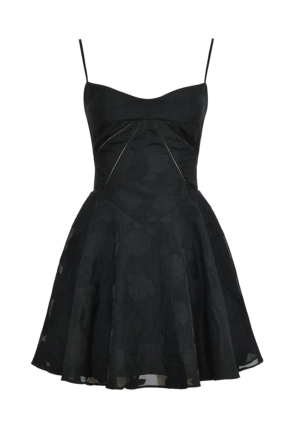 Black Floral Lace Back Mini Dress