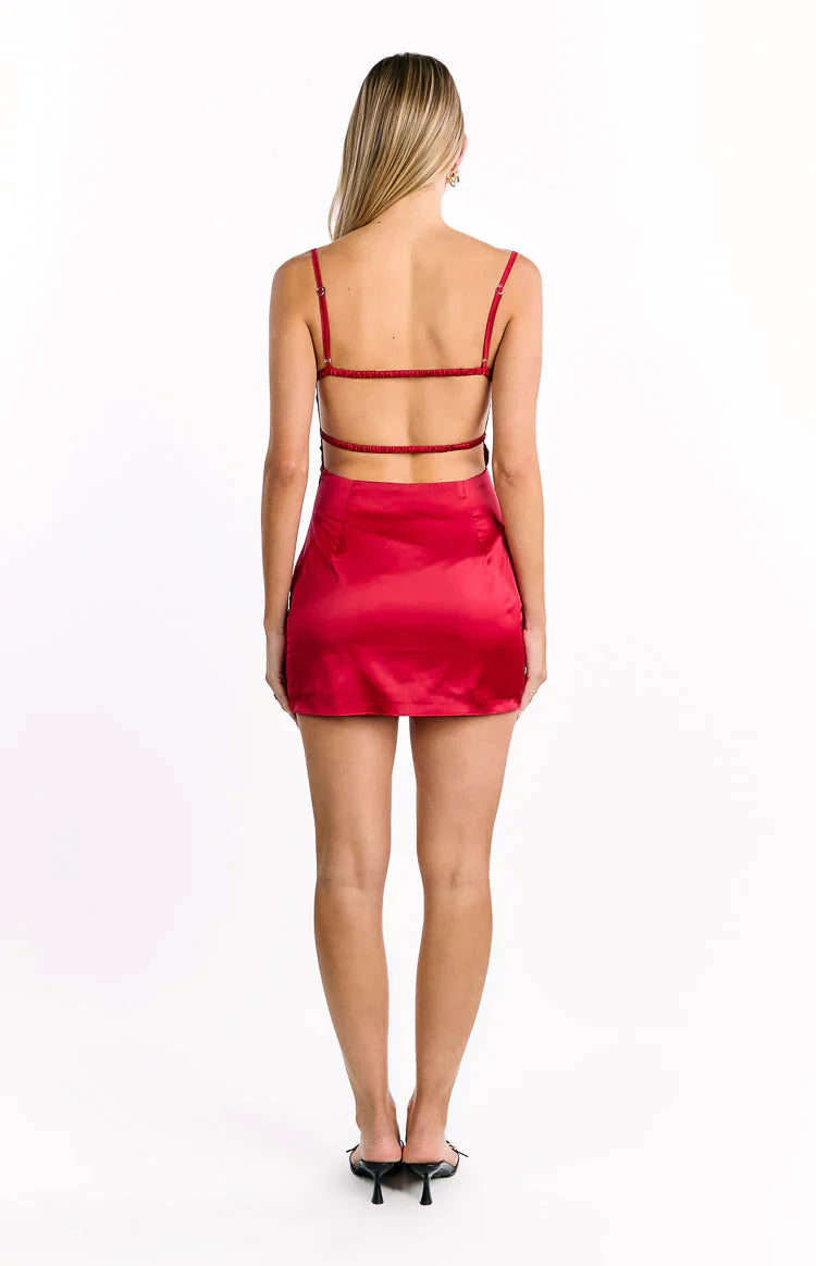 Trouble Wine Mini Dress