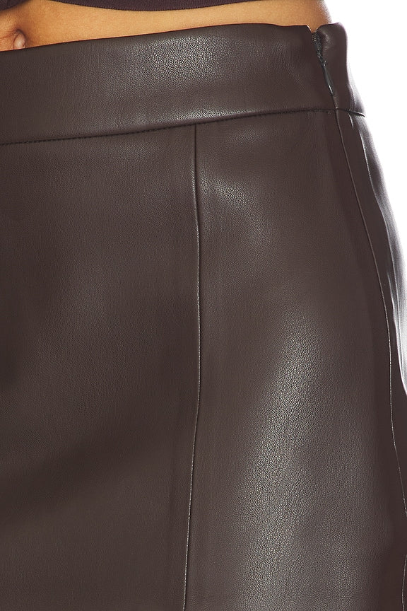 Faux Leather Slit Skirt