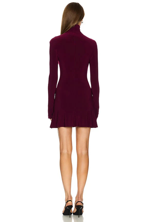 x REVOLVE Long Sleeve Turtleneck Fishtail Mini Dress